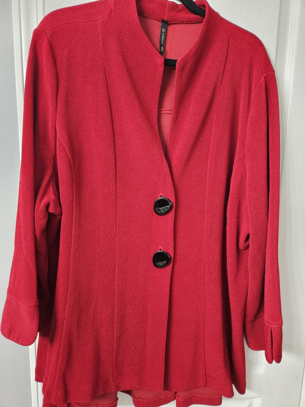 IC by Connie K Ladies Red Button-Front Sweater/Jacket
